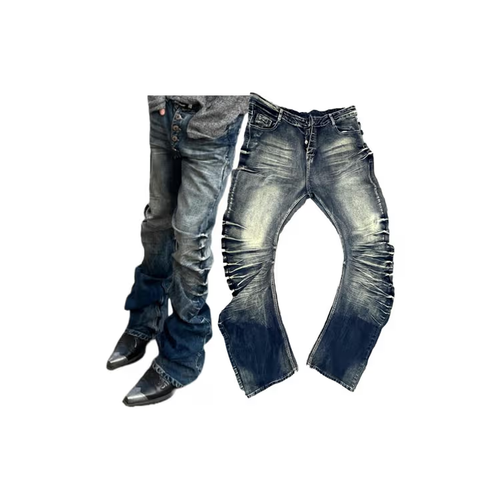 Curved Cracked Jeans